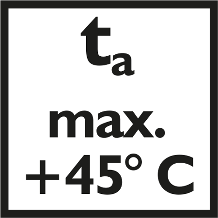 Umgebungstemperatur +45°