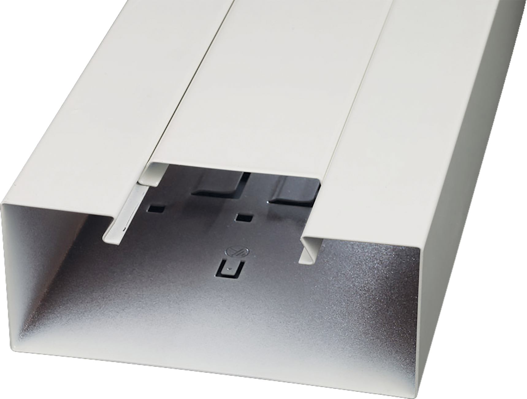 BRS-F,Brüstungskanal-Unterteil 2000 x 130 x 72 mm, RAL 9010 Stahlblech, VE: 6m