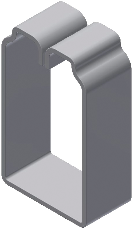 Rückhalteklammer 50x75 mm RAL 7030, Halogenfrei Klebeband, 19 mm, VE: 100 St.