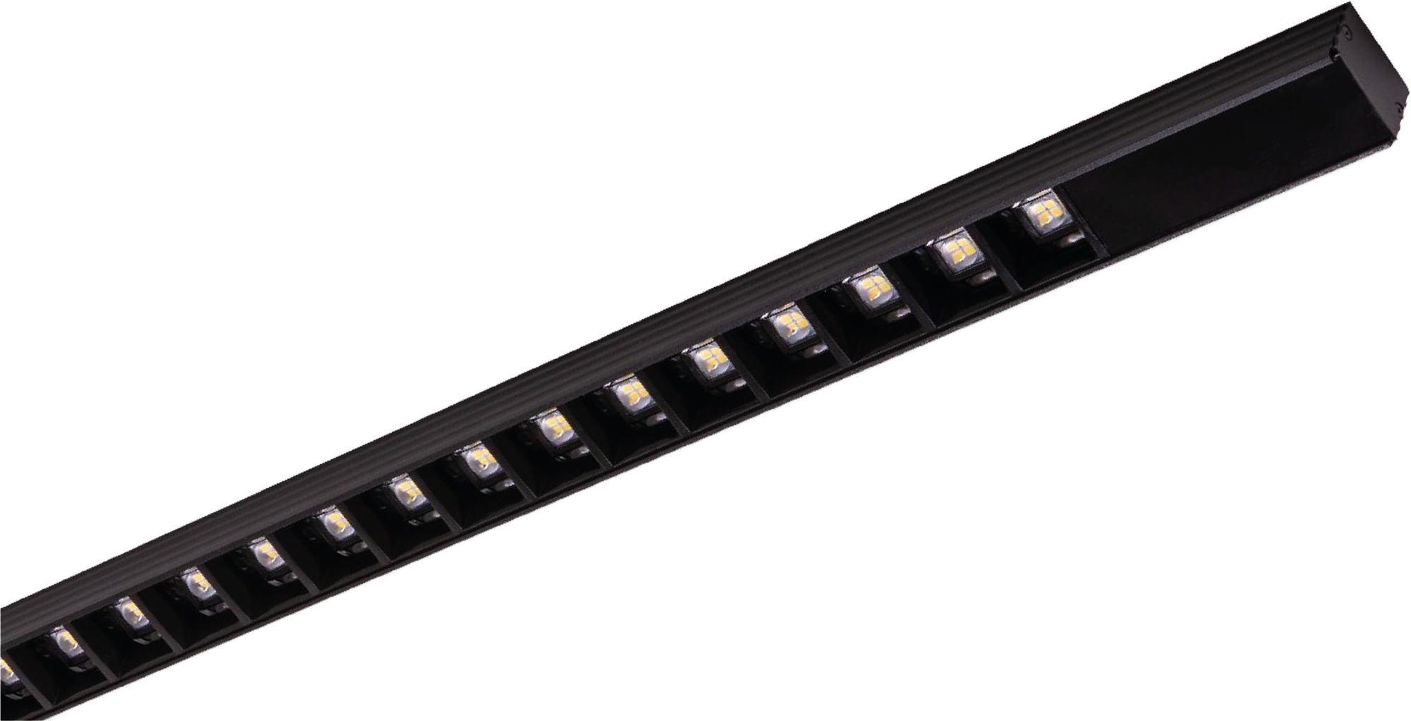 Anbau-/Pendell. MDON 23.4.80 23W/3050lm/4000K/80°/1358 mm CRI>80/schwarz/Raster schw.matt