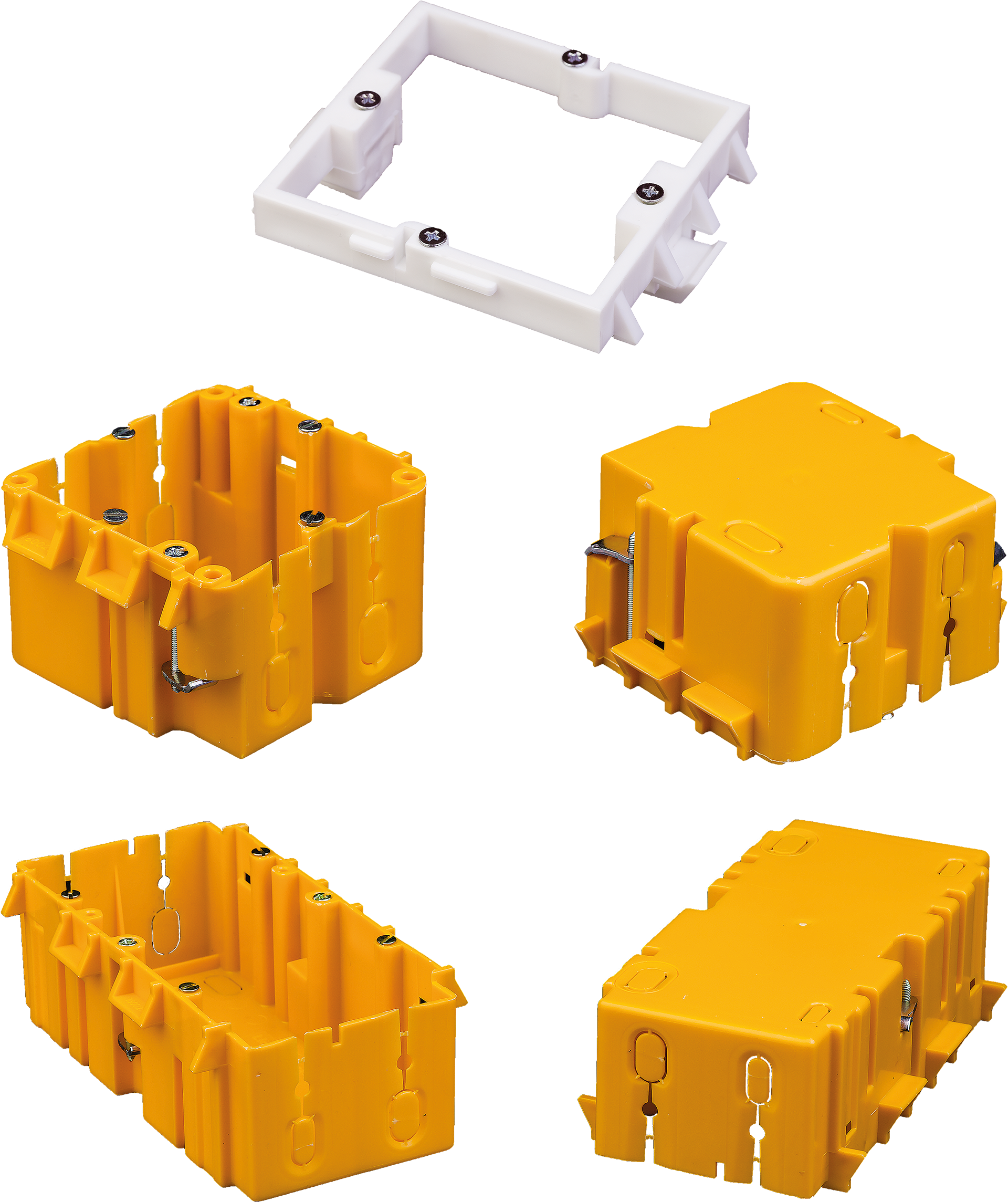 Socket box single yellow for BRS-F, with frontal fastening, PU:40 pcs.